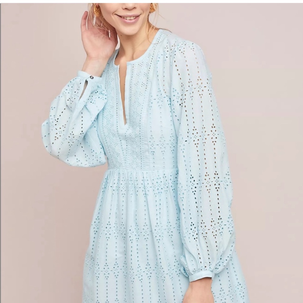Anthropologie Eyelet Babydoll Dress six 12
Stunning spring &perfect for Easter.